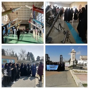 بازدید دانشجویان خواهر دانشگاه قم از باغ ملی گیاه شناسی ایران و نمایشگاه هوا و فضا سپاه
